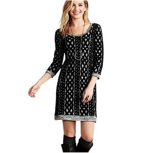 Anthropologie Moth Fair Isle Chenille Cable Knit Pattern Sweater Dress Small